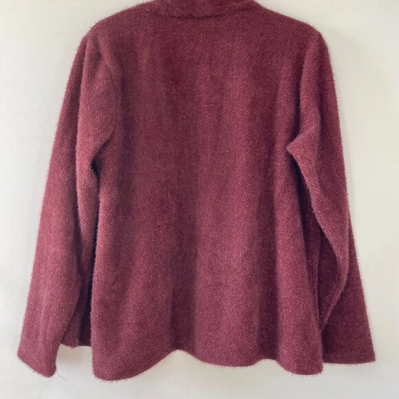 NWT Maurices Womens Maroon Red Draped Front Tunic Cardigan Sweater Size X-Large - Picture 3 of 10